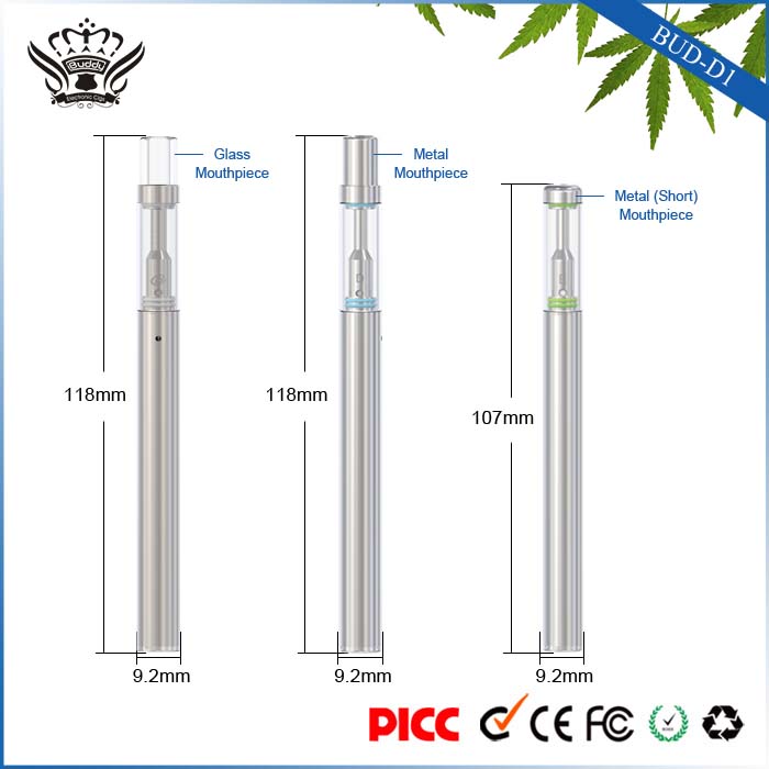 

E cig starter kits disposable bud d1 pyrex Glass tank 510 Cartridge Ceramic BVC atomizer Thick Vaporizer 310mah Battery vape pens kit