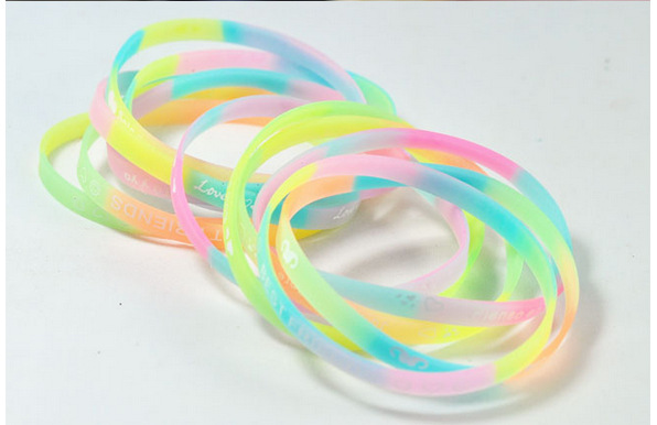 

crazy selling Silicone bracelet, luminous SPORTS BRACELET,Fluorescent color Wristband, female multi color bracelet, DHL free shipping