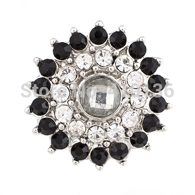 

NSB2049 Fashion Snap Buttons Jewelry Crystal Flower Snaps 18mm Buttons High Quality 7 Colors Flower Desgin