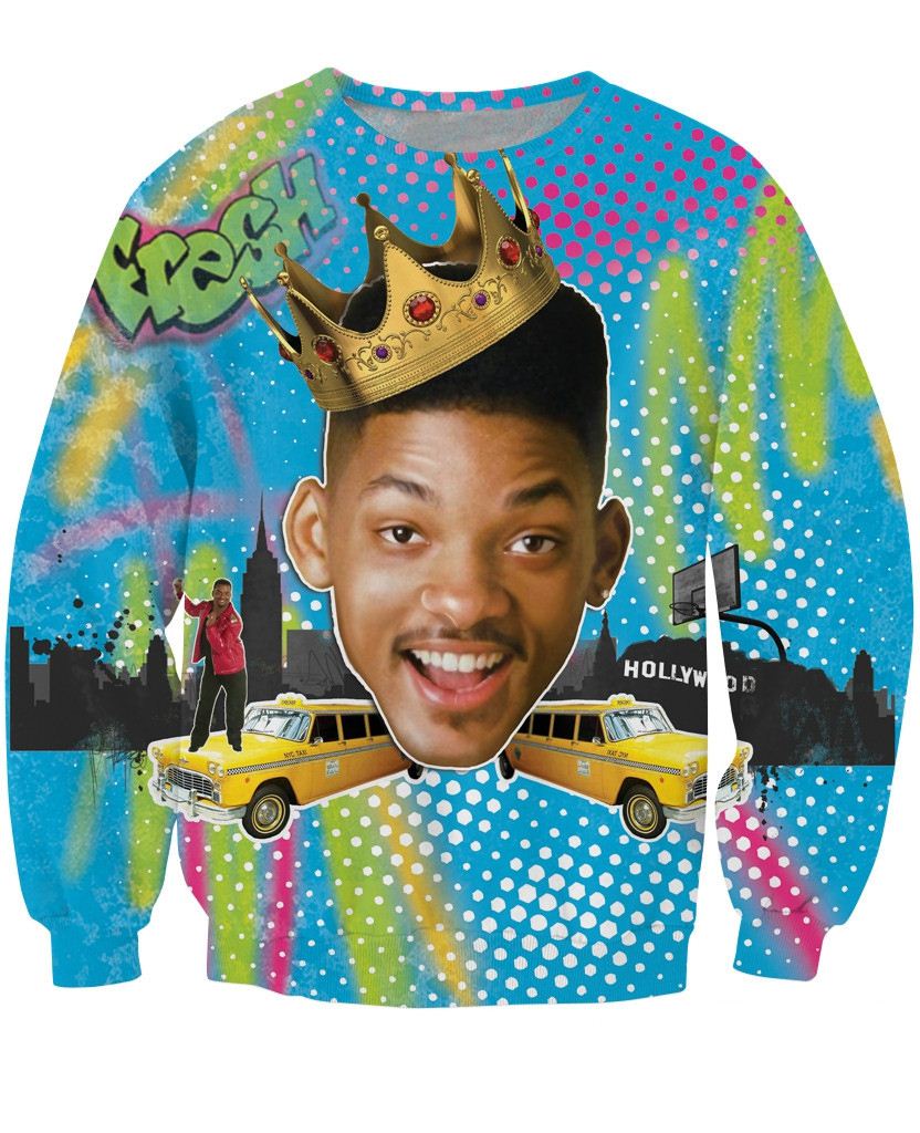 

w151231 OPCOLV new fashion women/men punk 3d sweatshirt print The Fresh Prince of Bel-Air hoodies funny harajuku graphic 3d sweatshirts, Black
