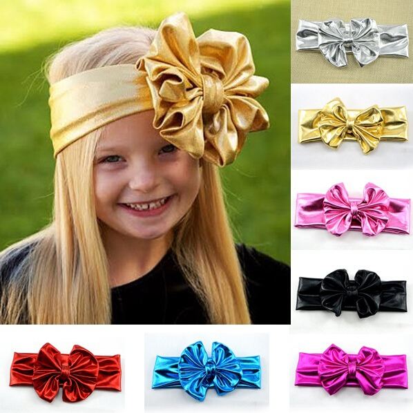 

2015 hot sales Baby Girl Cotton Head wrap Gold Big Bows Headbands Hair Band blend fabric elastic Knot Headbands Baby Hair accessories 10pcs, Multi-color