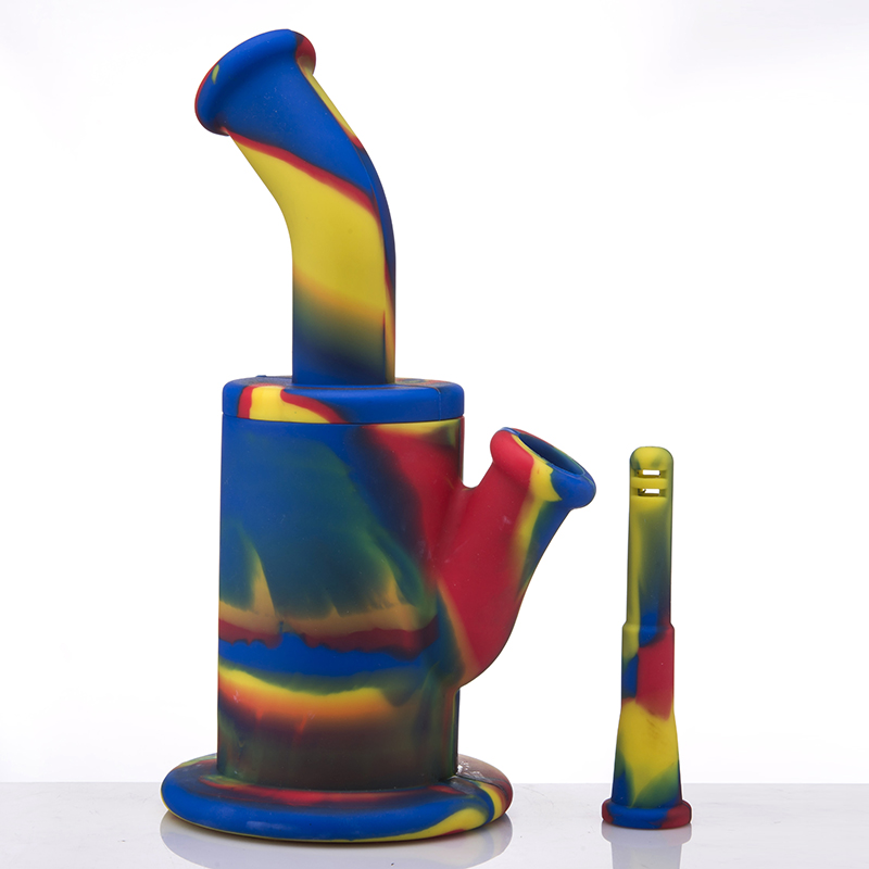 

Silicone Water Bongs Colored Silicone Bongs Water Pipes Camouflage Recycler Oil Rigs 9inch Silicon Hookah oil rig
