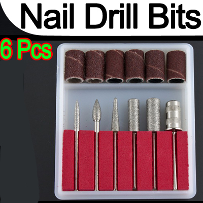 

Wholesale-Professional 6pcs Nail Drill Bits file For Electric Drills & Filling Manicure Machine Tool P1