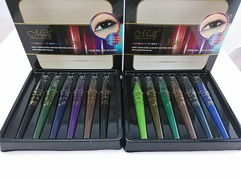 

Professional Lady Makeup M.n Eye Shadow Pencil Set 6 Colors Waterproof Eyeliner Pencil Make Up Eye Liner Crayon Cosmetics Pen free shipping, Mixed color