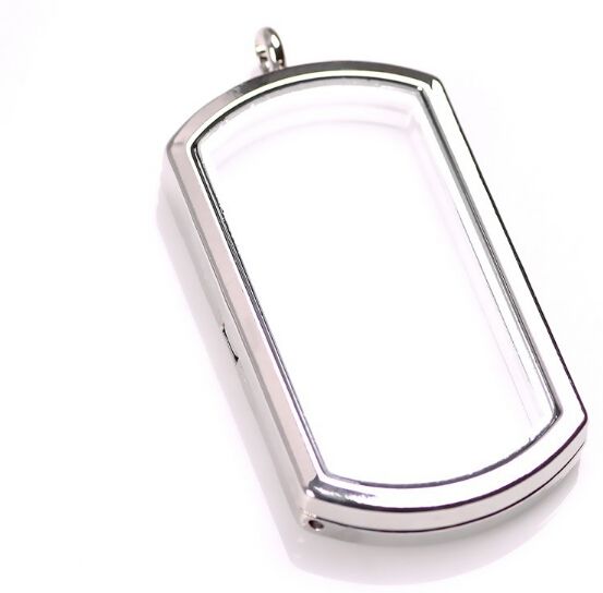 

10PCS/lot NEW 4 Colors 40MM Alloy Floating Locket Dog Tag Shape Memory Living Glass Lockets Necklace Pendant
