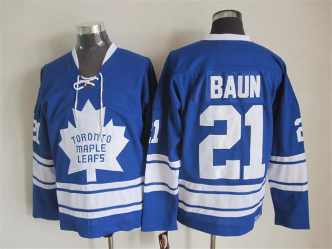 

Top Quality ! 1967 Men Maple Leafs Ice Hockey Jerseys #21 Bobby Baun Retro Vintage CCM Authentic Stitched Jerseys Mix Order, Blue