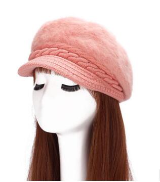 

Winter fashion ladies knitting hat hair thick cap and warm velvet Beret, Picture color