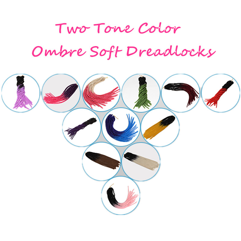 

Two tone soft dreadlocks Faux locs SYNTHETIC braiding hair crochet braidS HAIR MARLEY TWIST 100g ombre kanekalon hair extensions, 1b+green