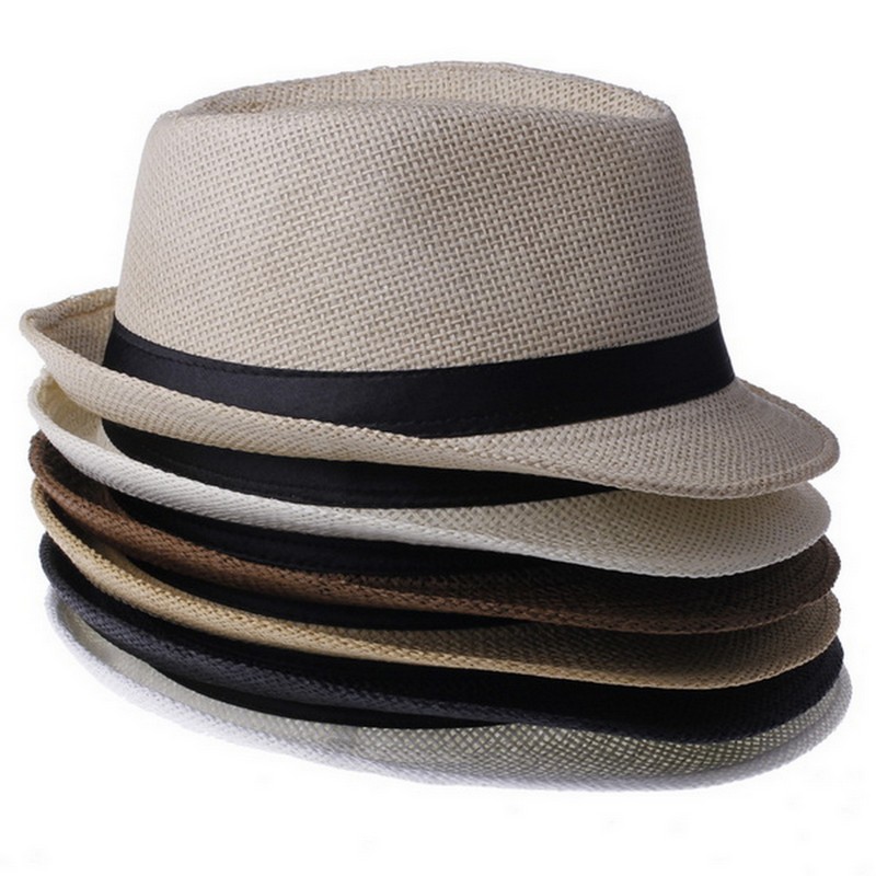 

Cool Men Women Straw Panama Hats Outdoor Casual Fedora Caps Casual Travel Beach Sun Hats Color Choose ZDS*1, See picture