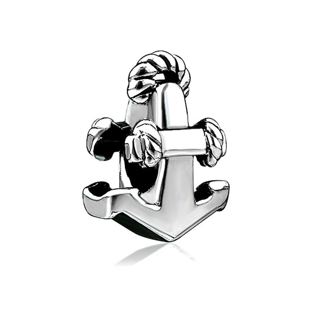 

Personalized women jewelry European style anchor shaped metal spacer bead loose charms Fits Pandora charm bracelet, Black