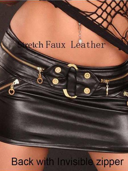 Hot Faux Leather Skirt Sexy Button Summer Steam Punk Shorts Dropped Black Mini Pencil PVC Skirt for Woman