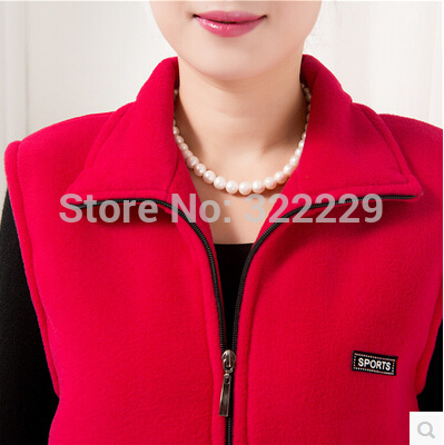 

Wholesale-Women vest size -2XL-3XL-4XL 2015 autumn and winter vest elderly mother dress big yards thick warm fleece vest for women