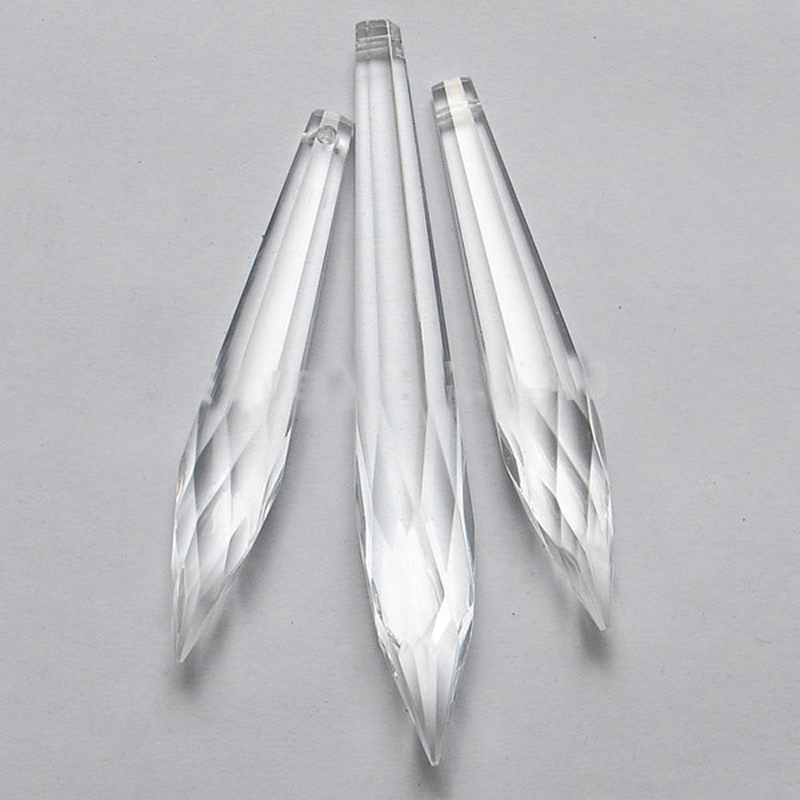 

20PCS Clear Crystal Chandelier Icicles Parts Crystal Drop Prism Chandelier Replacement Garland Pendants Wedding Decoration 76mm W050