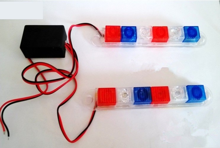 Free Shipping Motorcycle Strobe Lights 12V Red Blue White LED Flashing Lamp-image-270343814