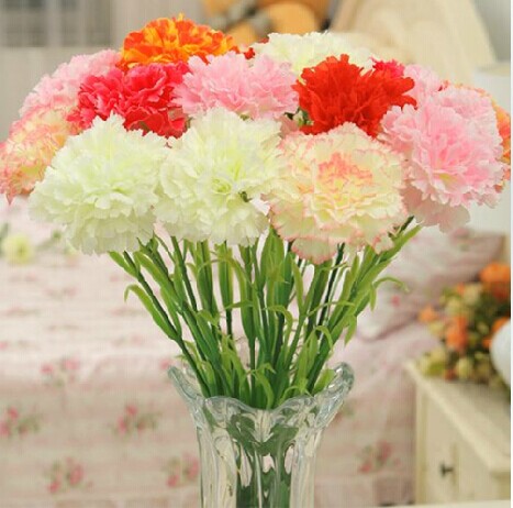 

20pcs carnation artificial silk flower for home decoration flower single fake flowers