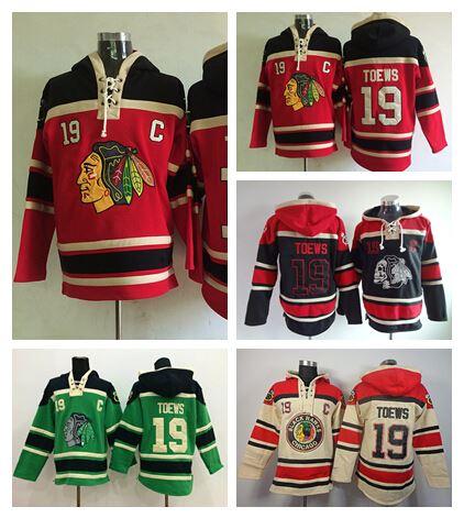 2016 Nouveau, Jonathan Toews Sweat à capuche 19 Chicago Blackhawks Sweat à capuche Old Time Toews Blackhawks Sweat-shirt Hockey sur glace Pull Re