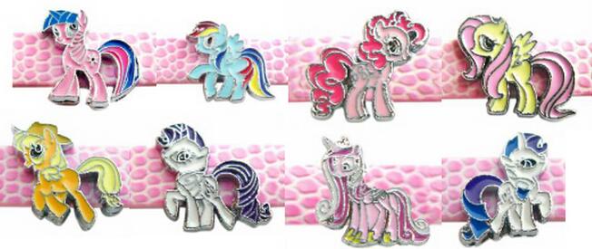 (20 , 50)PCS/lot 8MM Mix Ponys DIY Slide Charms Alloy Horse Accessories Fit For 8mm Leather Wristband Keychains AS Holiday Gift