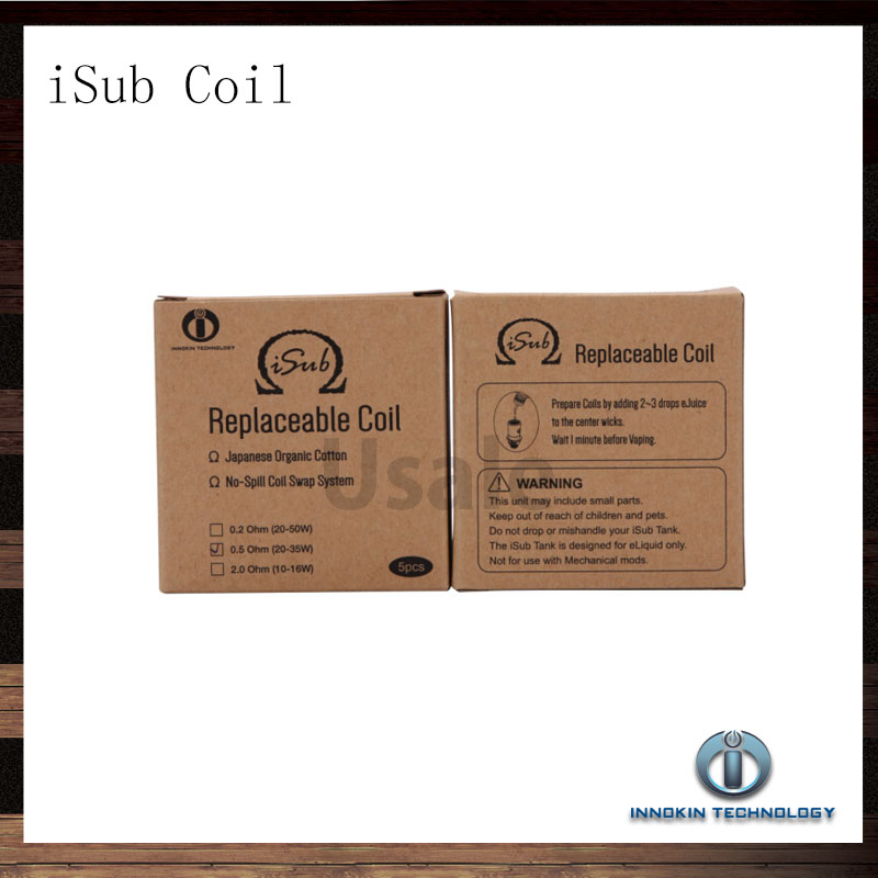 

Innokin iTaste iSub Sub ohm Coil electric coil 0.2ohm 0.5ohm 2.0ohm Replacement Coils For iSub iSub Tanks iSub Atomizer Coil Head