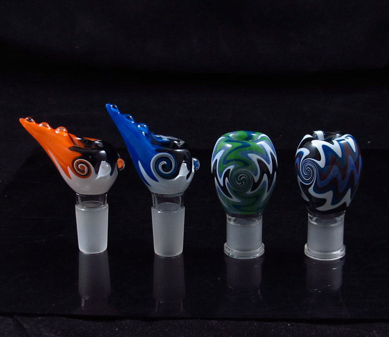 

mixed colors Tobacco Cigar Glass pipe bowl holder filter Slide bong water pipe USA color 14mm&19mm