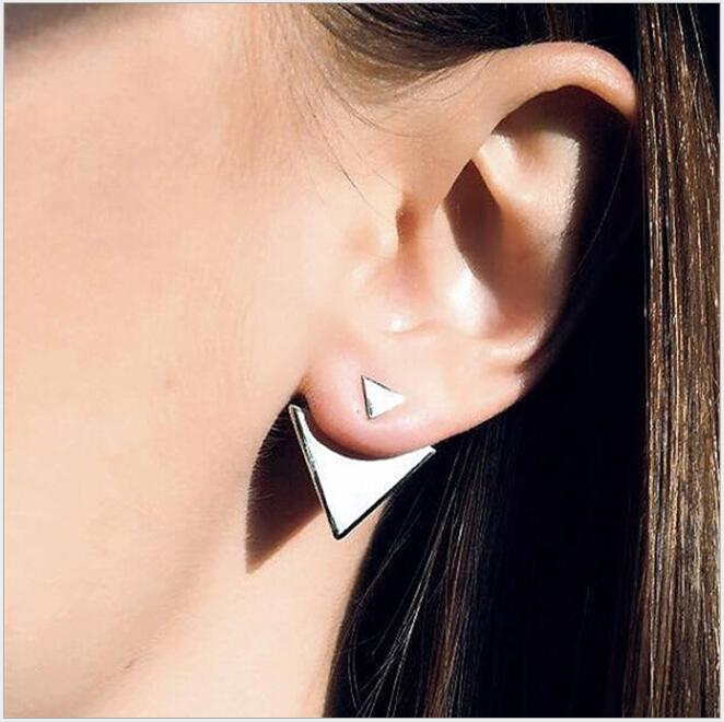 

Studs Geometric triangle stud earrings street fashion eardrop ear decorates European and American alloy earings color silver gold