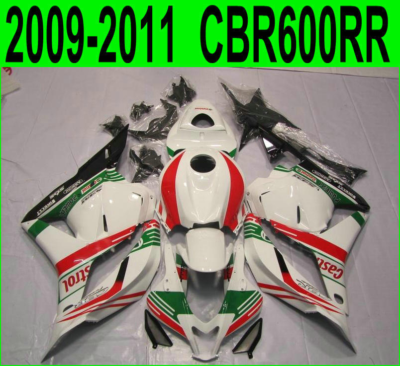 

Injection molding high quality bodywork fairings for Honda CBR600RR 2009 2010 2011 white red green fairing kit CBR 600RR 09 10 11 YR73, Same as the picture shows