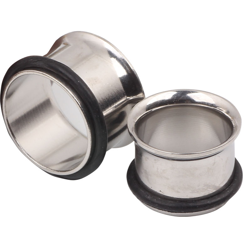

Ear plugs F20 Mix3-14mm 100pcs/lot Stainless Steel Single Flare Flesh Tunnel Piercing jewelry F128, Silver