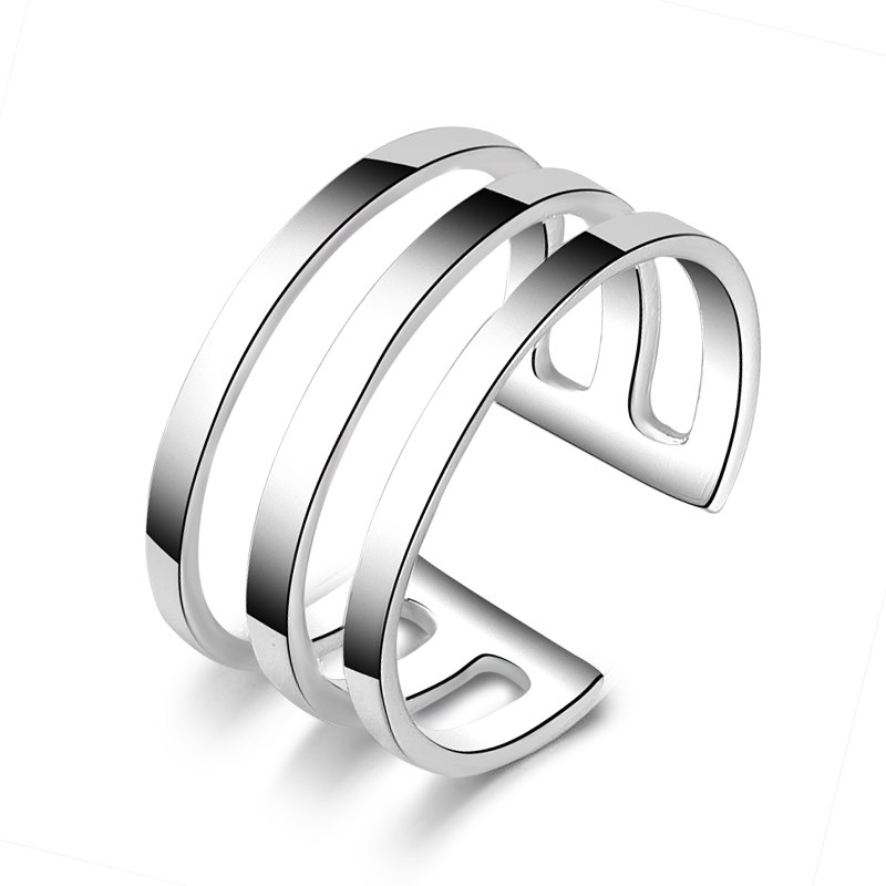 

Free Shipping New 925 Sterling Silver fashion jewelry 3 Open loop ring hot sell girl gift 1494