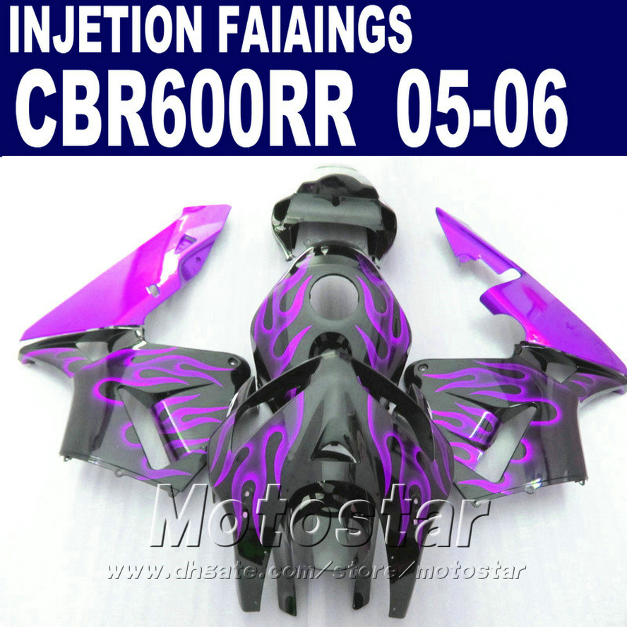 

Purple flame bodyworks! Injection Molding for HONDA CBR 600 RR fairing 2005 2006 cbr600rr 03 04 cbr 600rr custom fairing V9DE, Same as picture