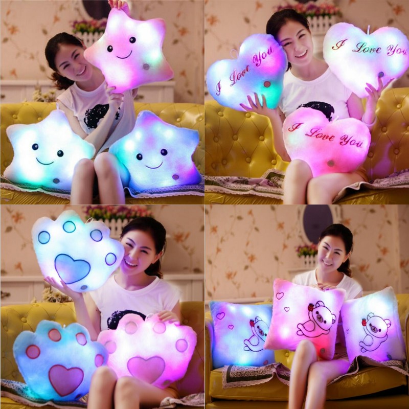 

Size  lighting Gift Children Christmas Gift Stuffed Plush toy Colorful LED Flash Light five star Doll Plush Animals Stuffed Toys, Mix color