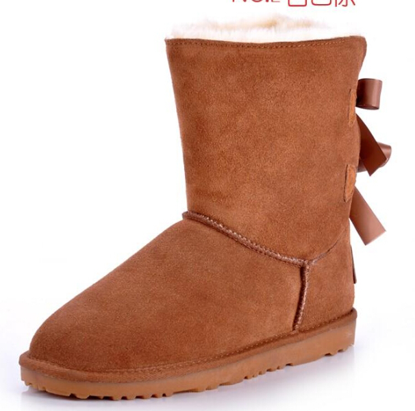 

Christmas Promotion Womens boots BAILEY BOW Boots Snow Boot for Women shoes, Chestnut