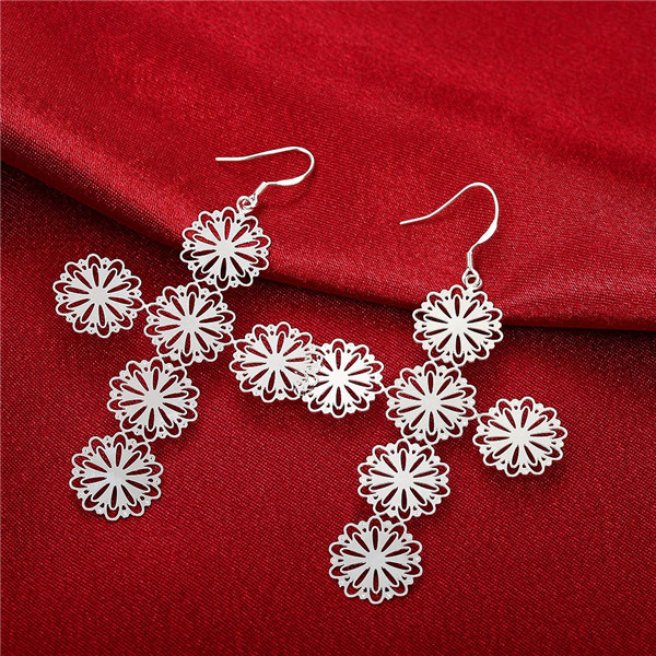 

Brand new sterling silver Kao Cross Earrings DFMSE63,women's 925 silver Dangle Chandelier earrings 10 pair a lot factory direct sale can mix