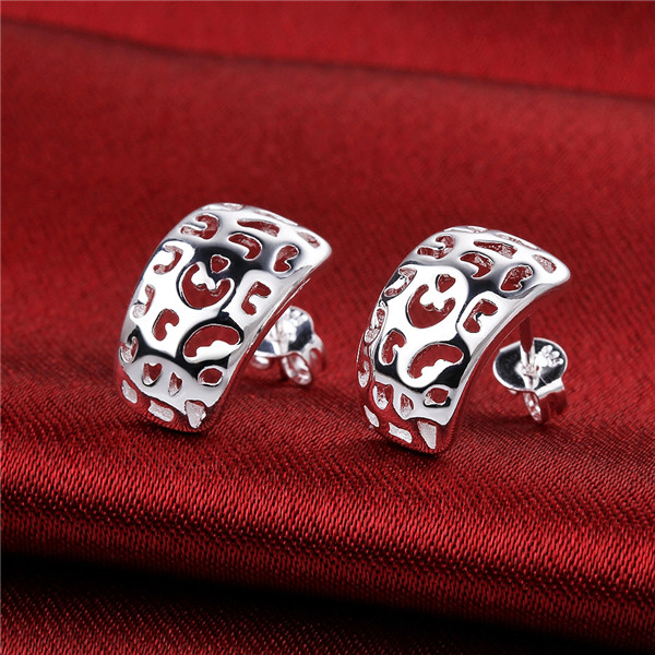 

Brand new sterling silver Hollow rectangle earrings DFMSE584,women's 925 silver Dangle Chandelier earrings 10 pair a lot factory direct