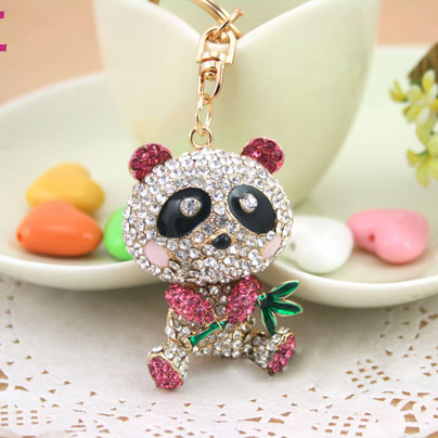 

Drop Shipping Fashion Keyring holder,China Panda Key chains,Purse/handbag Charms,Nice Gift Real Gold Plated Alloy Keyring,free shipping