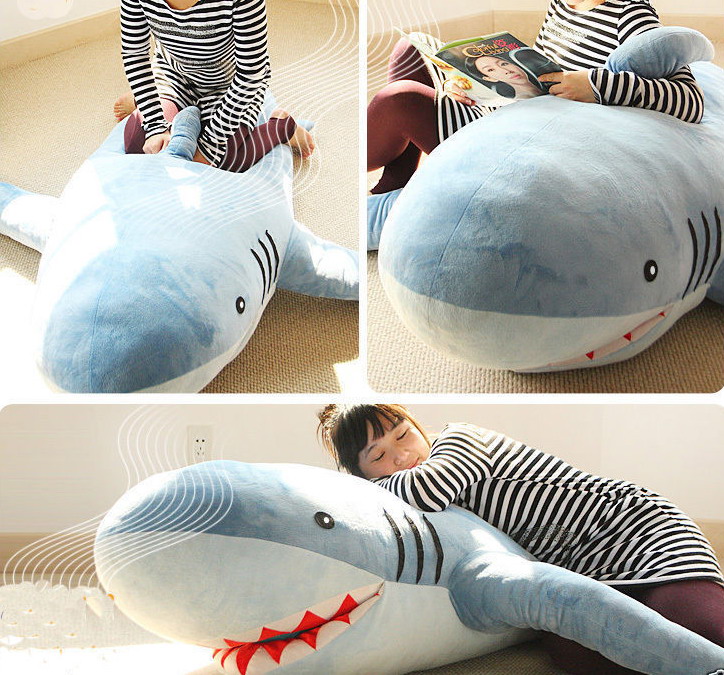 

giant huge shark stuffed animal plush soft toys pillow sofa doll gifts 71"(1.8m), Blue