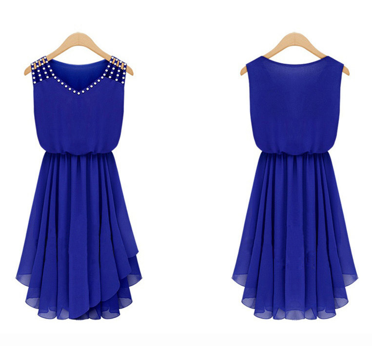 

Chiffon Dress Summer Dress Chiffon Dress Hot Womens Summer Elegant Set Auger and Pure Color Condole Belt Dress Fashion Womens V Neck and W