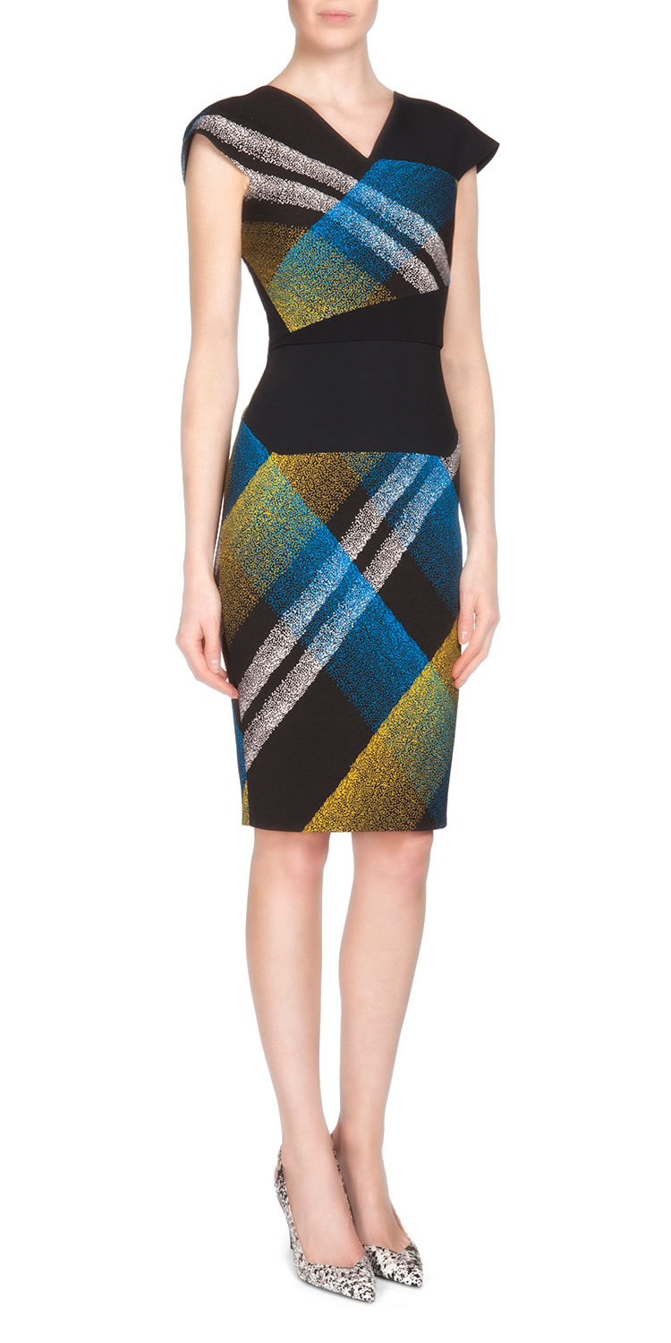 

Geometric Print Women Sheath Dress V-Neck Mini Dresses 018177, As pictures