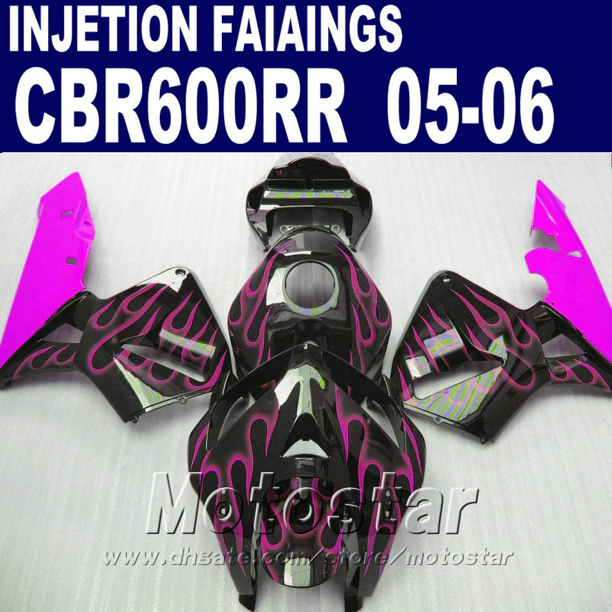 

Rose red flame fairing parts! Injection Molding for HONDA CBR 600 RR fairing 2005 2006 cbr600rr 05 06 cbr 600rr custom fairing JC4S, Same as picture