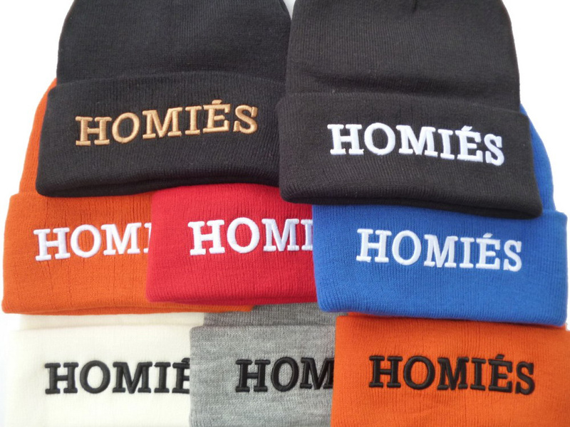 Wholesale-9 Colors New Arrival High Quality Homies Beanie Snapback Hats Football Skullies Wool Winter Warm Knitted Caps For Man Women