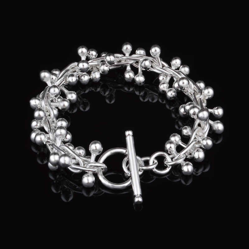 Livraison gratuite avec numéro de suivi Vente supérieure 925 Bracelet en argent Bracelet Bracelet Bijoux en argent 10pcs / lot pas cher 1786