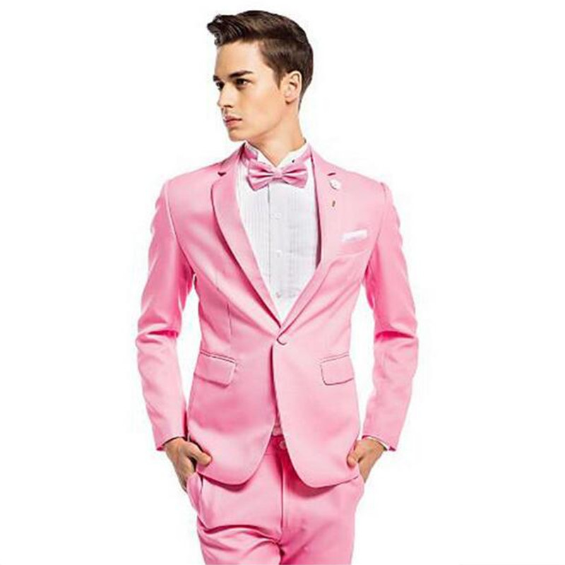 

High Quality Custom Made Notched Lapel Slim Fit Blazer Pink Groom Tuxedos Suit Men' Suits Wedding Party Suit( Jacket+Pants+Bow, Yellow