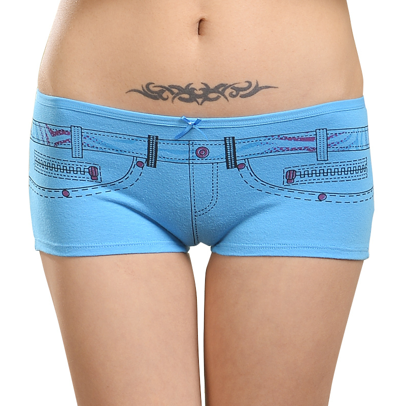 

Wholesale-Lot 12 pcs Everyday Ladies Panties Zipper pocket Print Womens Boxers Cotton Underwear Lingerie Seamless Boyshorts Shorts M L, Multi