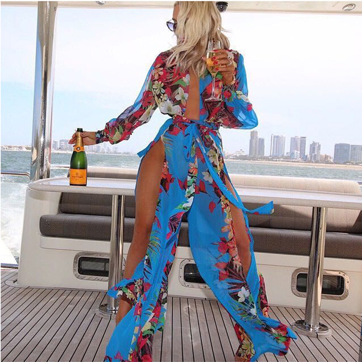 

Beach casual dress women fashion clothes bohemian cheap plus size summer beach dresses for women sexy irregular hem chiffon dress womens, Photo color