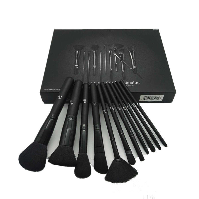 

Black Makeup Brushes Set 11pcs Face Power Eyeshadow Foundation Multipurpose Beauty Cosmetic Tool Make Up Brush Sets with Box