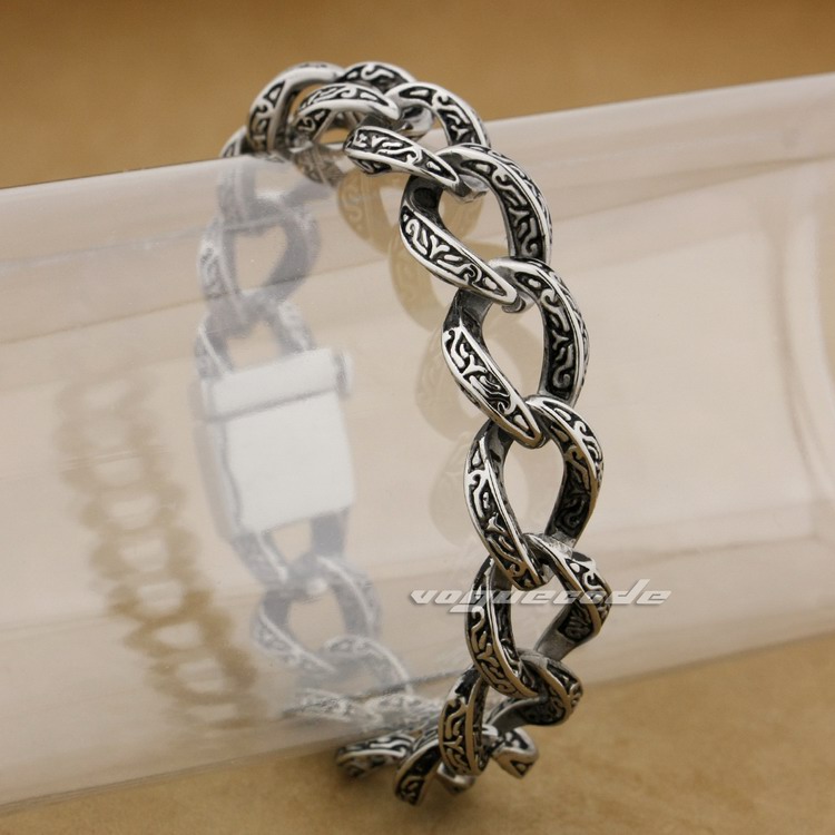 

10 Lengths 316L Stainless Steel Tribal Tattoo Mens Bracelet Chain 5A010