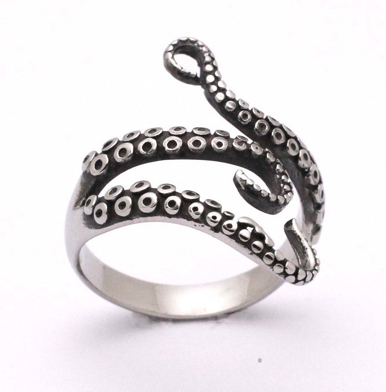 

Punk Personality Titanium Steel Ring Octopus Opening Gentle fashion Jewellery