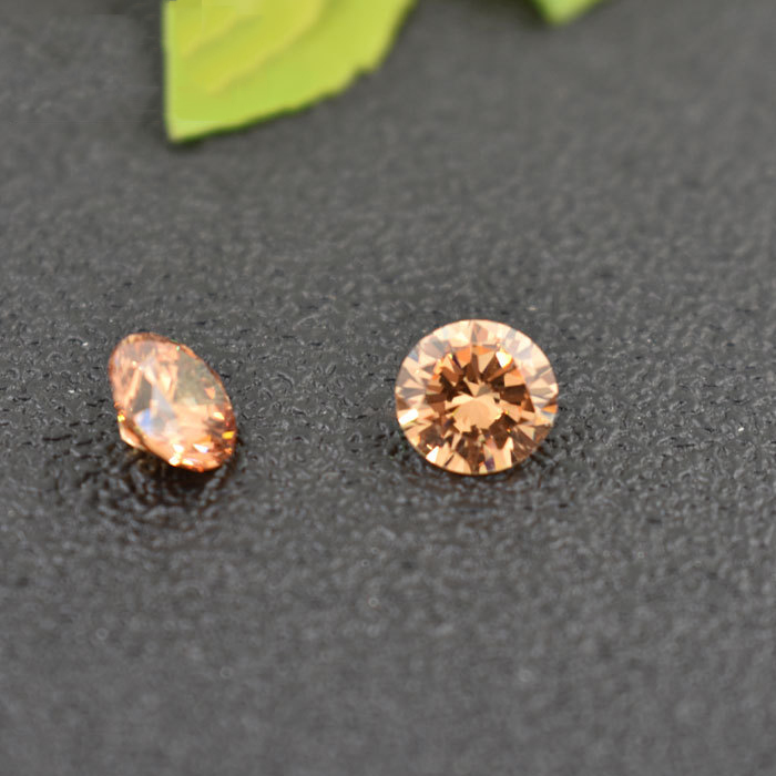 

1000pcs/lot Small Size Champagne Color 0.8-1.5mm Round Diamond Cut CZ Stone Price Lab Created Cubic Zirconia Loose Stone For Jewerly Making