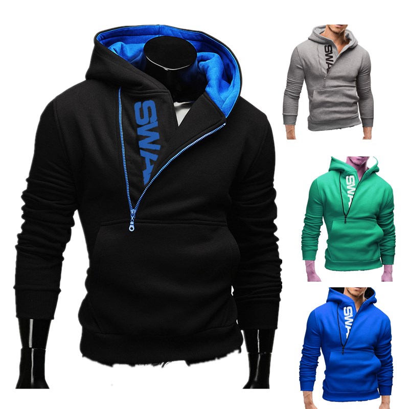 

Plus Size -5XL Hoodies Sweatshirt for Men Zipper with Pullover Contrast Color Long Sleeve Hoody Jacket Coat 6 Colors for Spring Autumn, Red