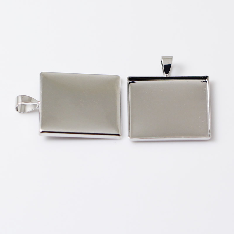 

Beadsnice wholesale pendant trays blank cabochon mountings brass square pendant setting frame handmade jewelry findings ID 7648/19296