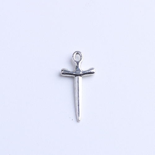 Pendentif en forme d'épée à double tranchant style rétro couleur cuivre et argent Pandora Pendentif Perle Convient pour collier DIY fabrication 5