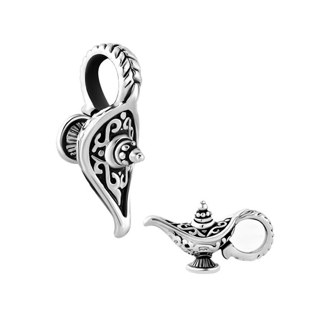 

Free Shipping Wholesale Metal Rhodium Plating Magic Lamp Charm European Charm Beads For Pandora Charm Bracelet, Black